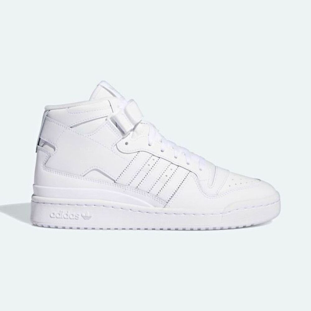 NIB adidas Forum Mid Sneakers Mid-Top Leather Triple White - Men's Size 11